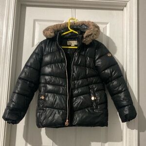 Michael Michael Kors Girls Size 14 Hooded Winter Puffer Black Jacket